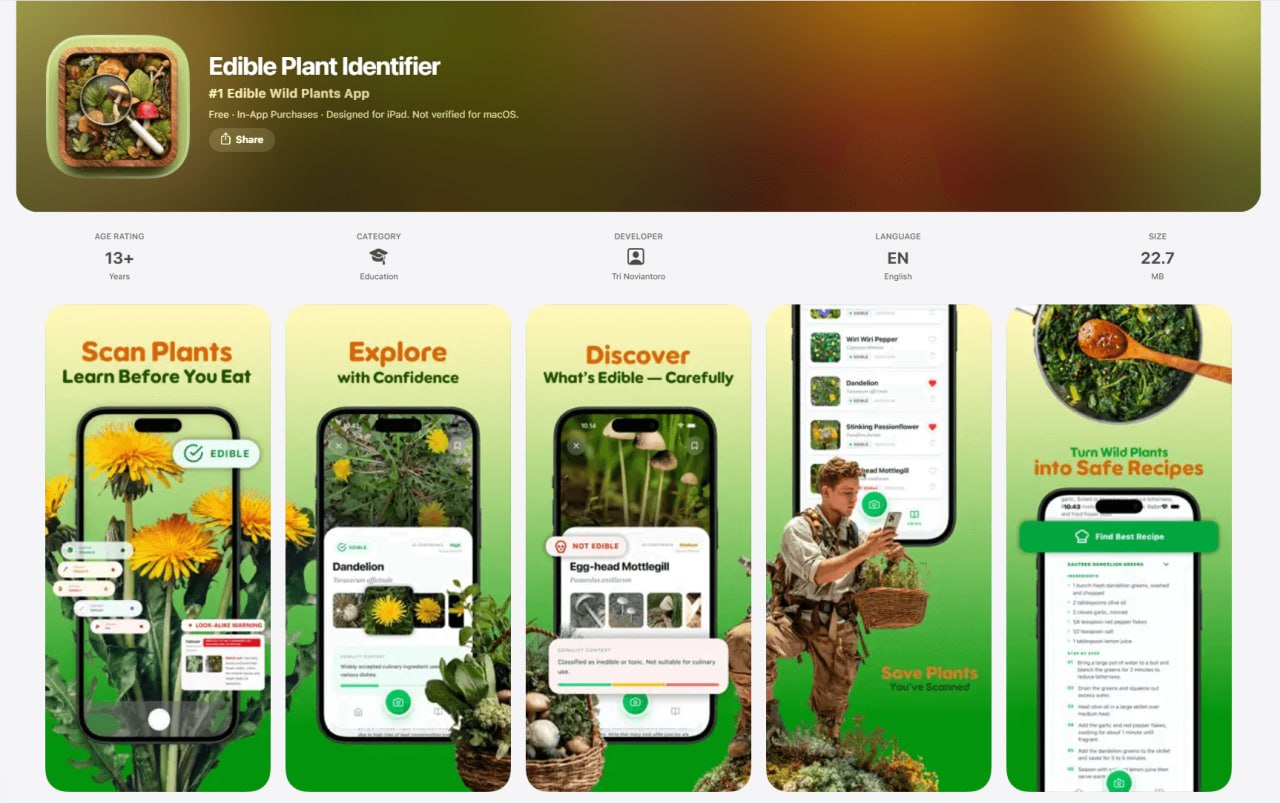 Edible Plant Identifier App