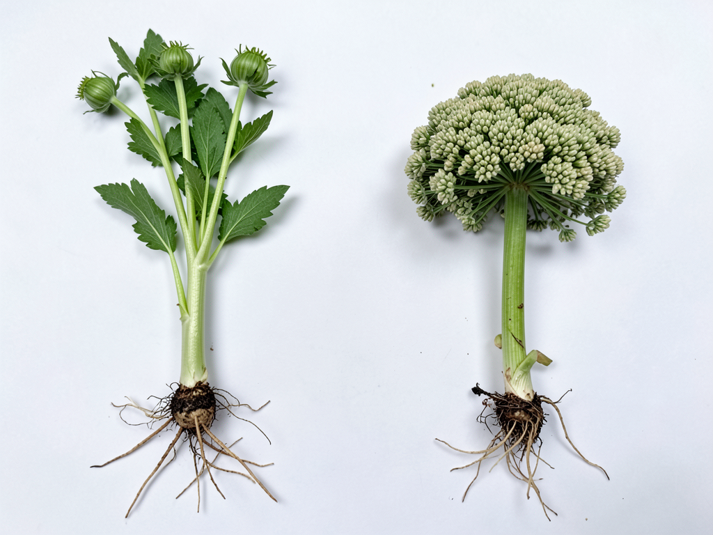Crow garlic vs field garlic comparison shot