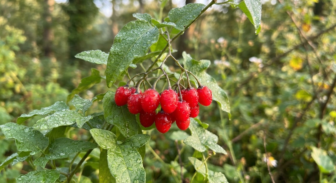 cluster of bright red bittersweet nights…