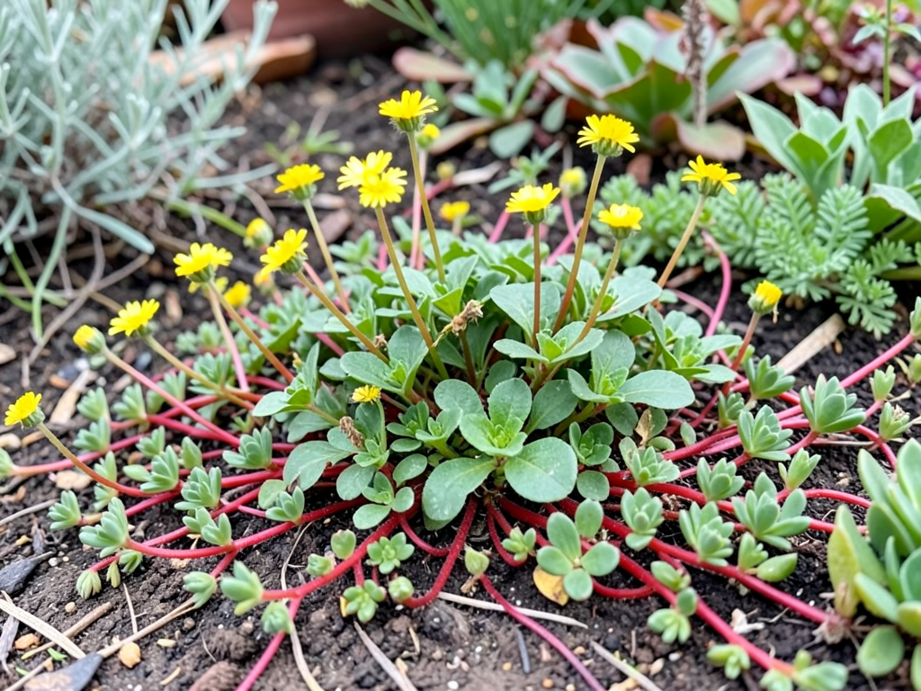 Wild purslane growing in a garden