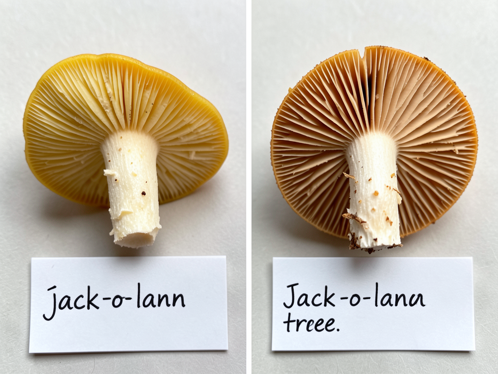 Side-by-side: golden chanterelle vs jack-o-lantern comparison