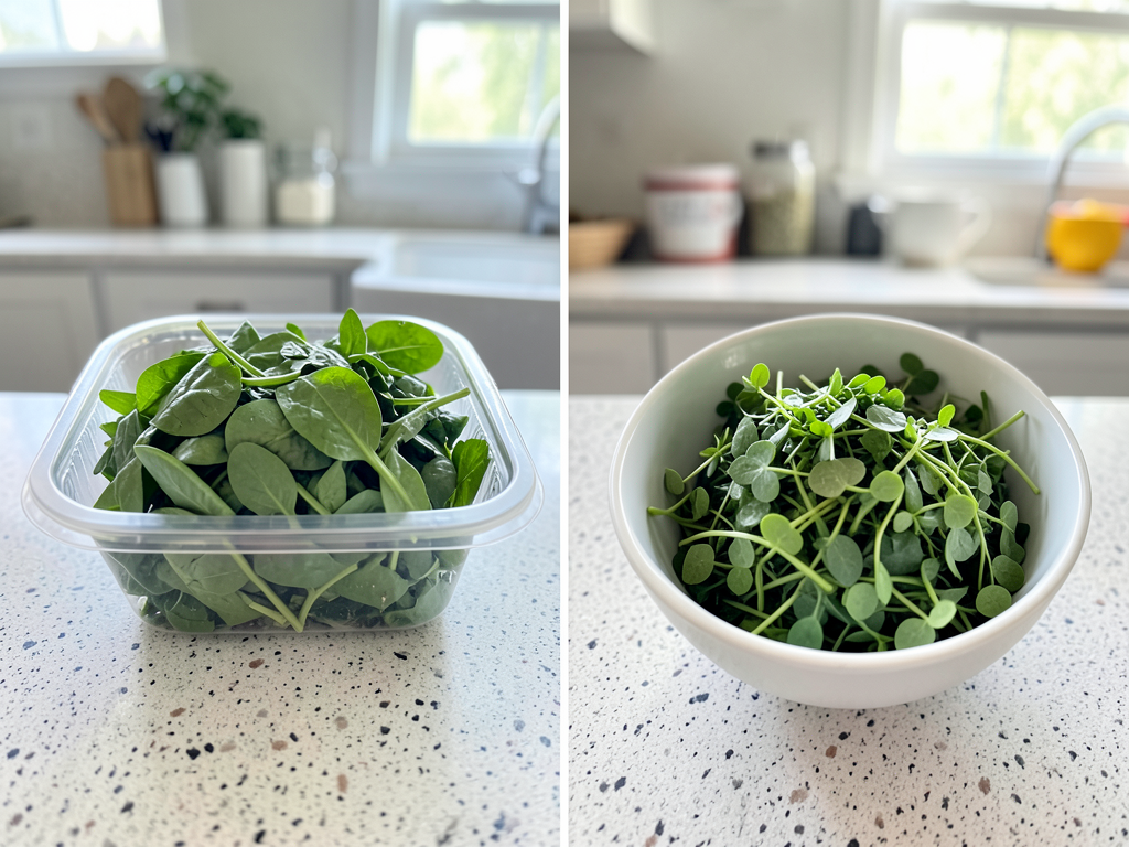 Store spinach vs foraged lamb’s quarters comparison