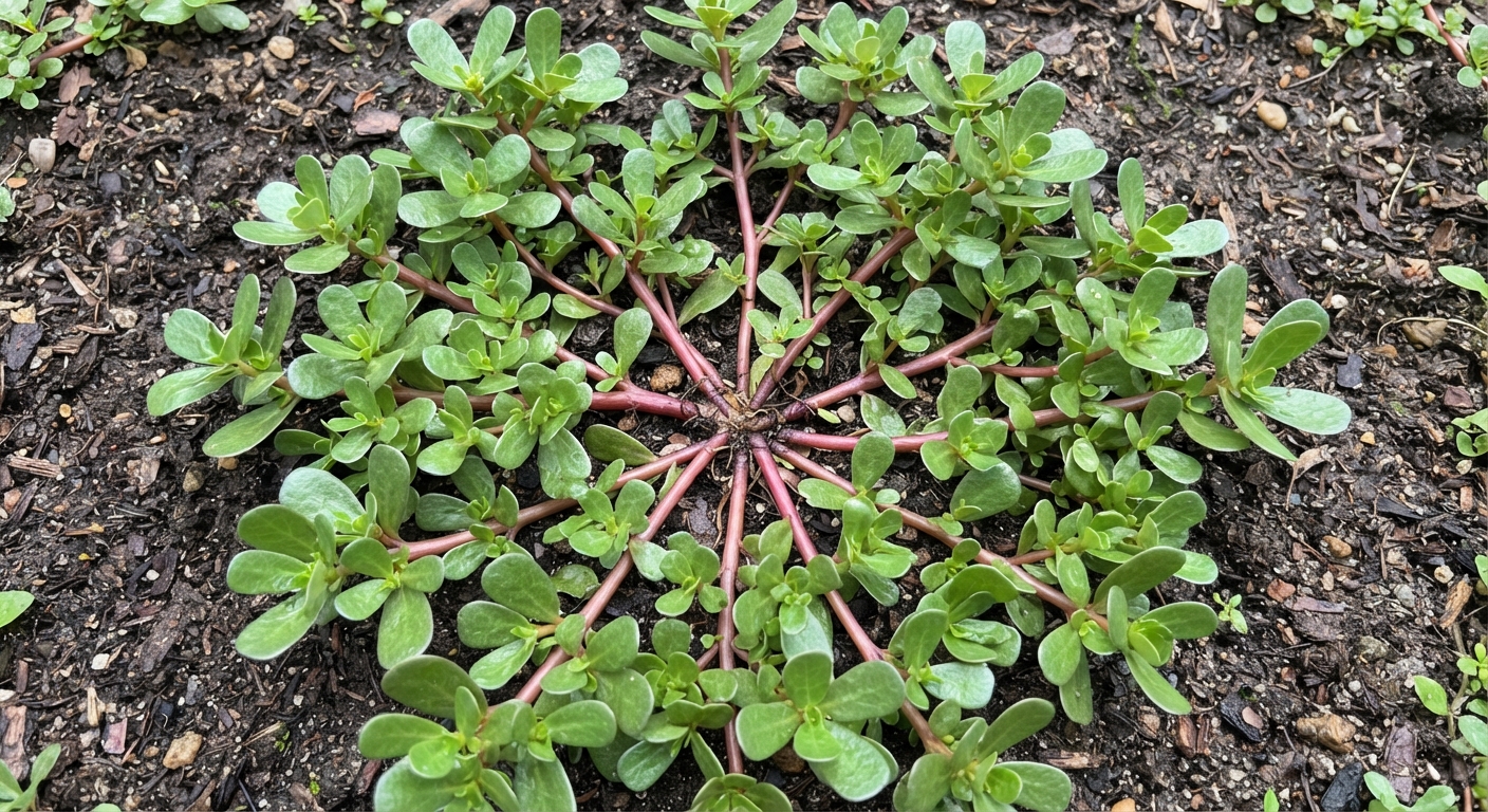 A close overhead shot of a purslane plan…